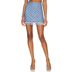 Beach Riot Rhinestone Fringe Skirt